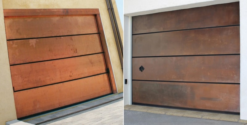 Porta seccionada Le Perle da Breda com acabamento em metal