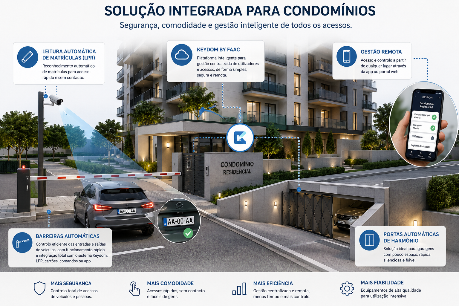 Soluções de controlo de acessos para condomínios