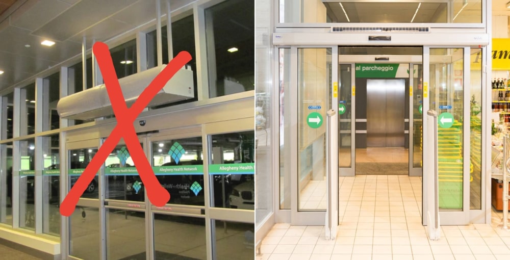 Cortina de ar da porta Airslide FAAC numa entrada