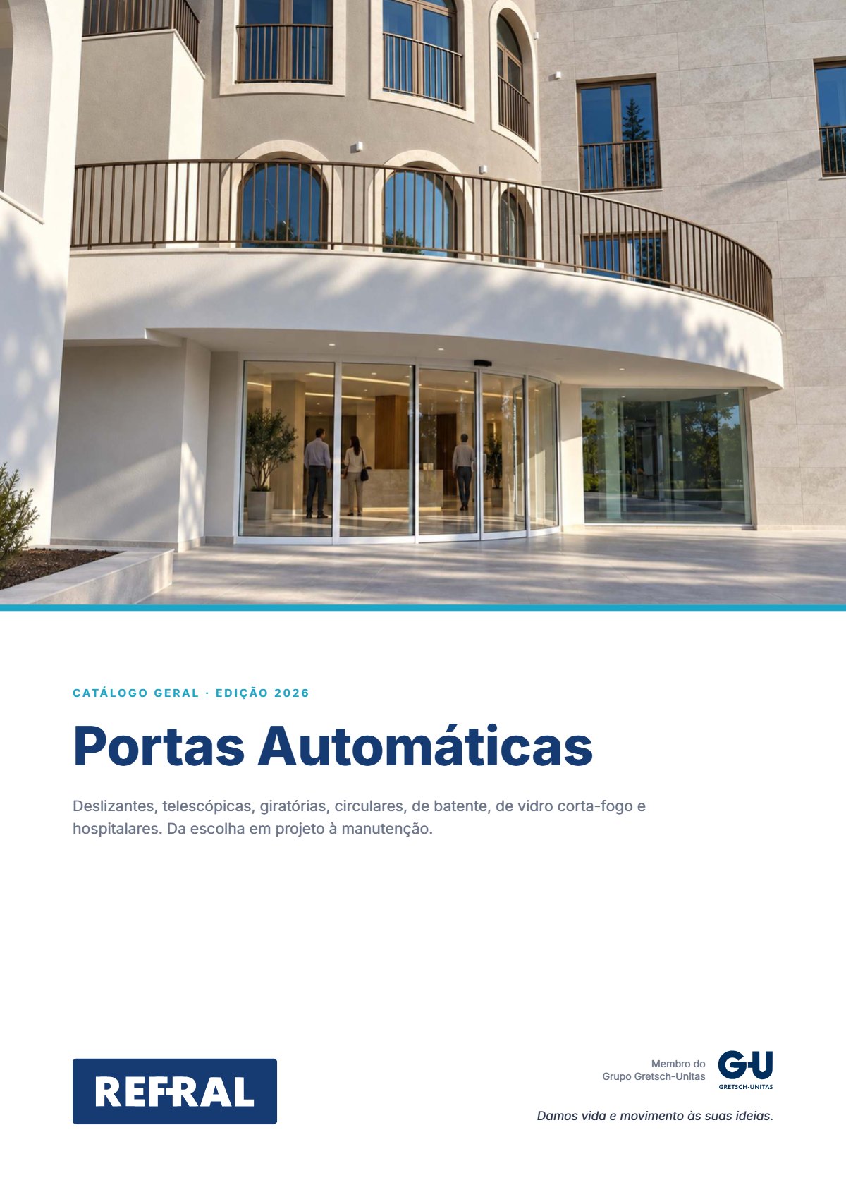 Capa do Catálogo Geral Portas Automáticas Refral 2026